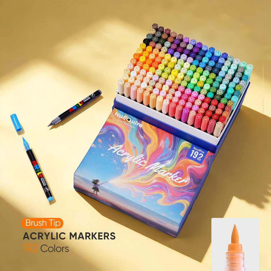 NuSoulra SoulPro 192 Colors Direct-Ink Acrylic Paint Markers