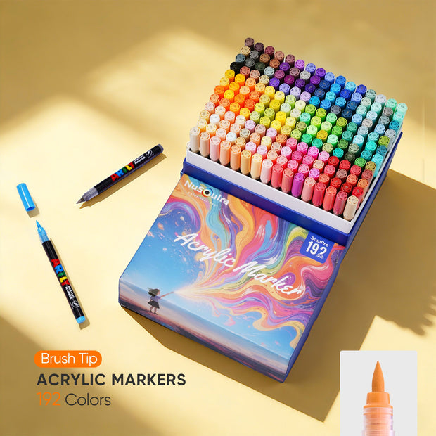 NuSoulra SoulPro 192 Colors Direct-Ink Acrylic Paint Markers