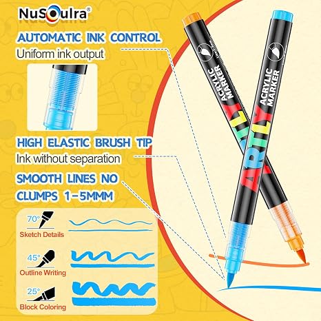 NuSoulra SoulPro 320 Colors Direct-Ink Acrylic Paint Markers