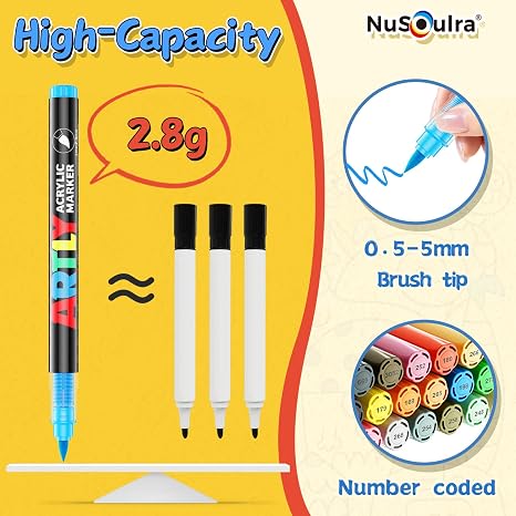 NuSoulra SoulPro 320 Colors Direct-Ink Acrylic Paint Markers