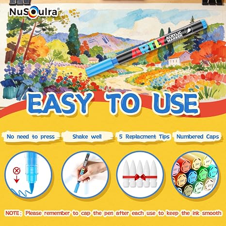 NuSoulra SoulPro 320 Colors Direct-Ink Acrylic Paint Markers