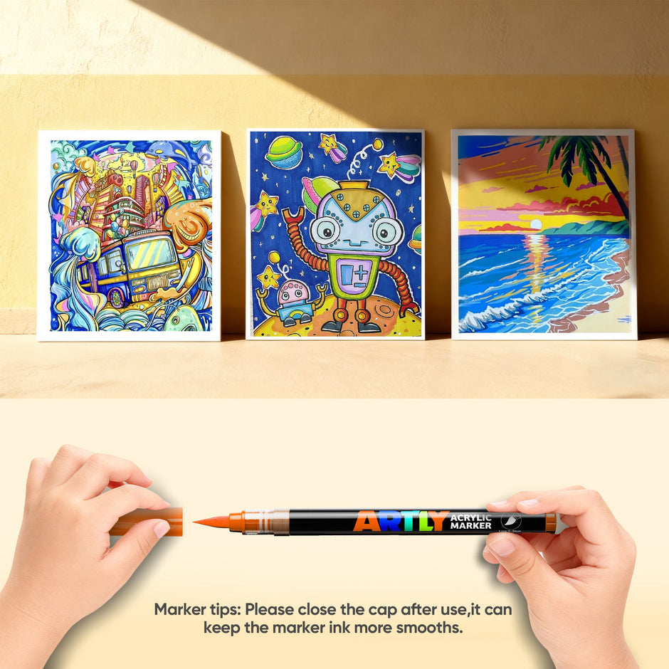 NuSoulra SoulPro 72 Colors Direct-Ink Acrylic Paint Markers