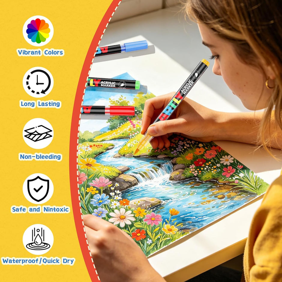 NuSoulra SoulPro 320 Colors Direct-Ink Acrylic Paint Markers