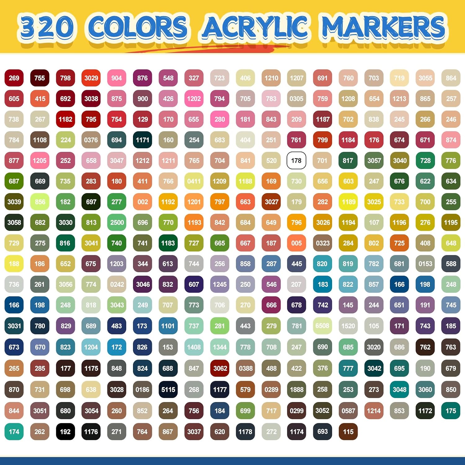 NuSoulra SoulPro 320 Colors Direct-Ink Acrylic Paint Markers